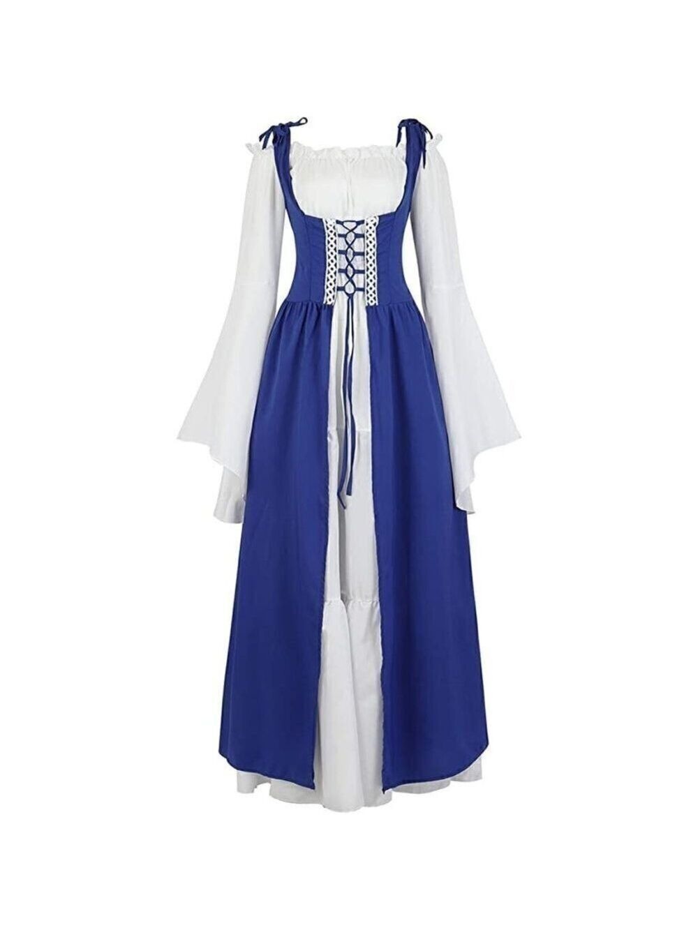 MEDIEVAL Victorian Blue Long Dress Cosplay Irish Costume Halloween Viking NWT